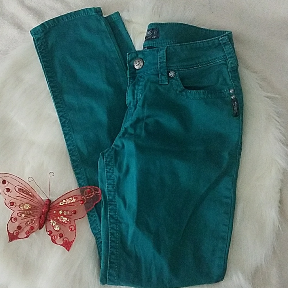 Silver skinny jeans